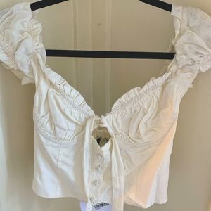Princess Polly Eloise White Crop Top
